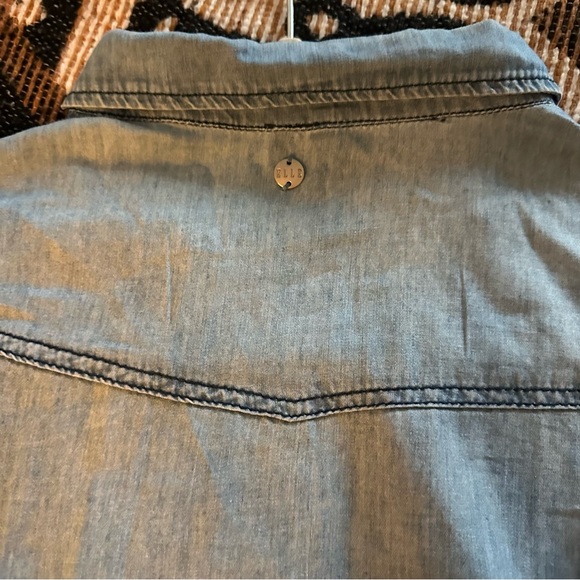Elle Denim Shirt Light Blue size L Women - Picture 11 of 13
